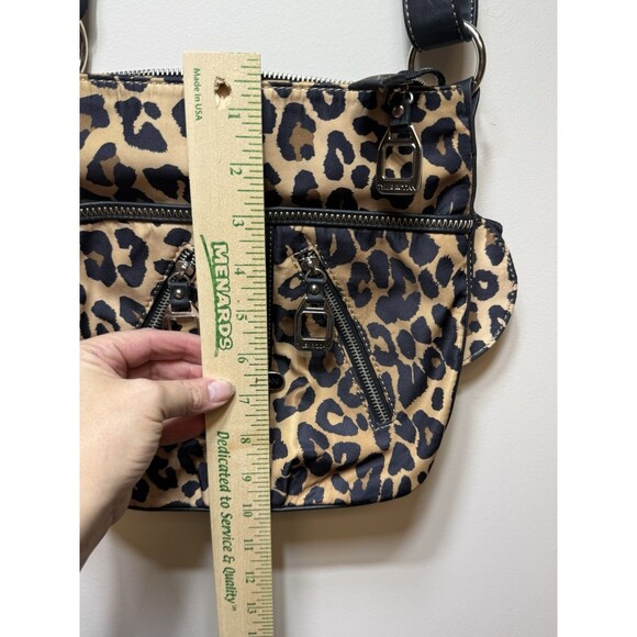 Tyler Rodan Leopard Print Shoulder Bag Black Trim Animal Print Coin Purse Y2K - Picture 5 of 7